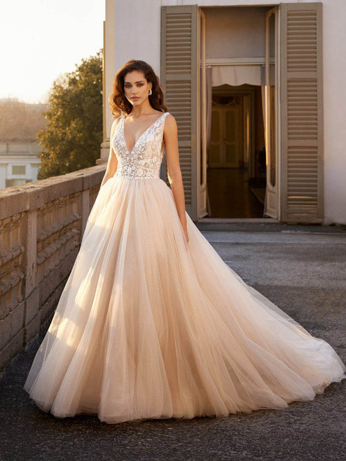 blush wedding dress